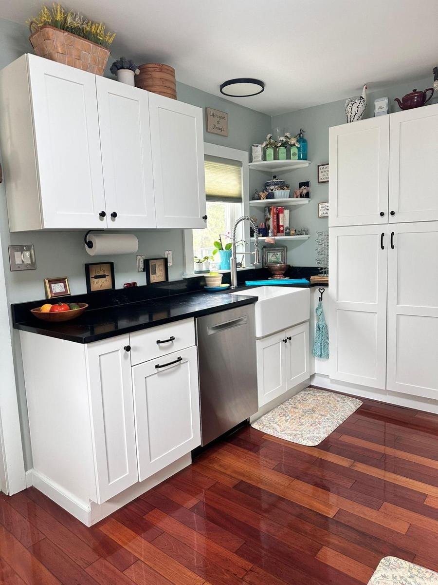 Clean white kitchen with farmhouse sink after a deep cleaning in Westchester